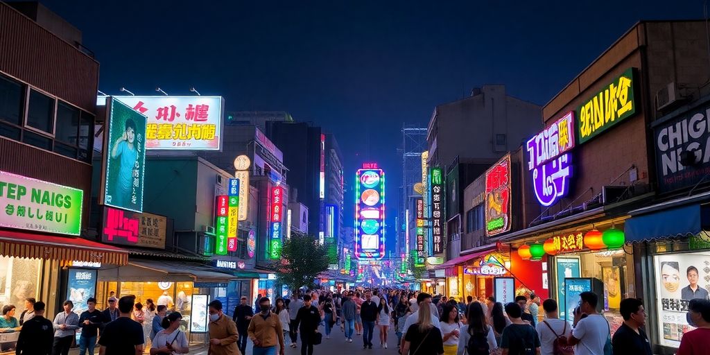 대구 야경과 활기찬 밤거리 풍경