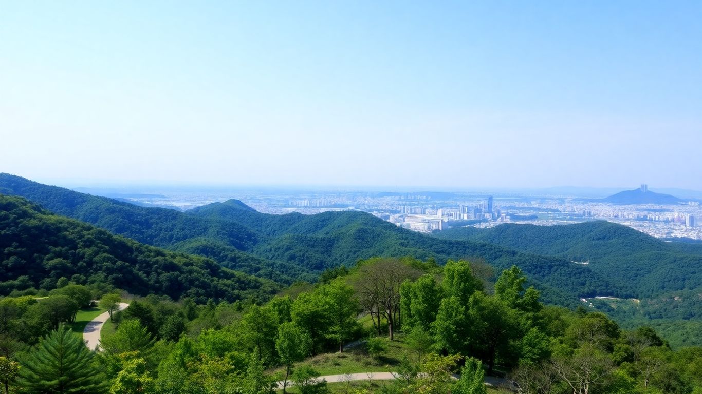 대구 앞산공원 풍경과 초록 산림
